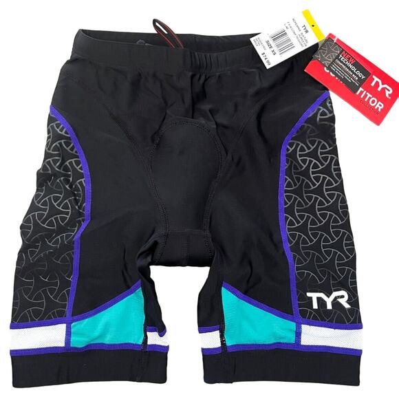 TYR Women Competitor Triathlon Bicycle Short 8" Compression Black Size XS - $75 - Picture 1 of 11